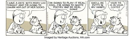 Jim Davis Garfield Daily Comic Strip Original Art dated 4-25-85 (United Feature Syndicate, 1985)....