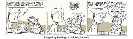 Jim Davis Garfield Daily Comic Strip Original Art dated 4-26-85 (United Feature Syndicate, 1985)....