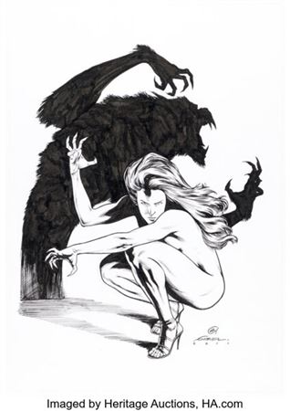 Gabriel Andrade Ferals #3 Variant Cover Original Art (Avatar Press, 2012)....