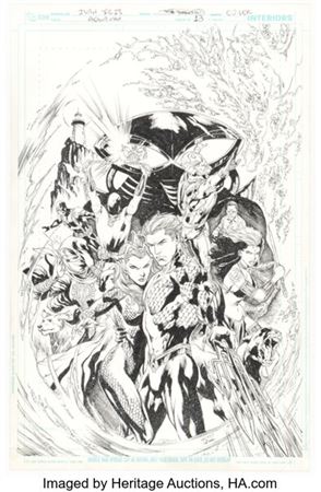 Ivan Reis and Joe Prado Aquaman #13 Cover Original Art (DC, 2012)....