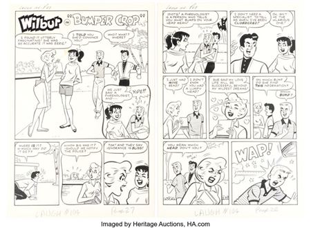 Dan DeCarlo Laugh #104 "Bumper Crop" Wilbur Complete 6-Page Story Original Art (Archie, 1959).... (Total: 6 Original Art)