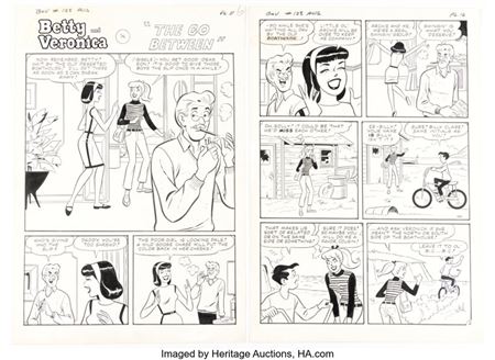 Dan DeCarlo and Rudy Lapick Archie's Girls Betty and Veronica #128 "The Go Between" Complete 6-Page Story Original... (Total: 6 Original Art)