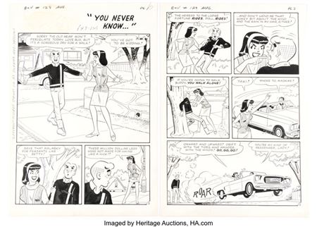 Dan DeCarlo and Rudy Lapick Archie's Girls Betty and Veronica #128 "You Never Know..." Complete 6-Page Story Origi... (Total: 6 Original Art)