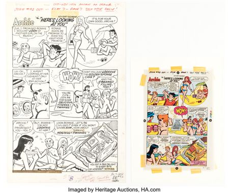 Dan DeCarlo and Jim DeCarlo (attributed) Josie and the Pussycats #92 Archie Hostess Twinkies Complete 1-Page Ad "H... (Total: 2 Original Art)