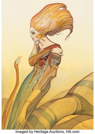 Jean Giraud (Moebius) The Snake Woman Illustration Original Art (1994). ...