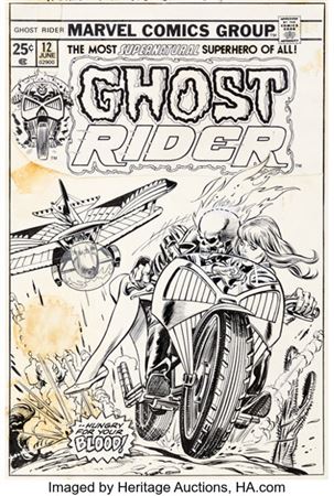Gil Kane and Tom Palmer Ghost Rider #12 Cover Original Art (Marvel, 1975)....