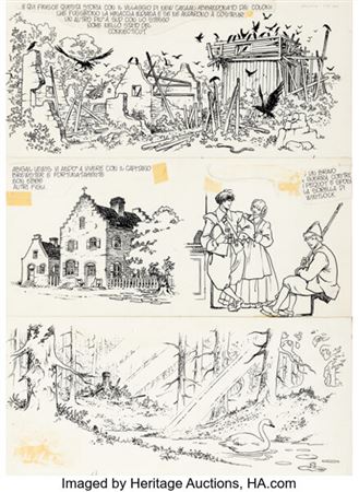 Milo Manara Indian Summer Story Page 141 Original Art (Corto Maltese 20, 1985)....