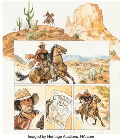 Enrico Marini Sur La Piste de Blueberry #0 Complete 8-Page Story Original Art (Dargaud, 2025).... (Total: 8 Original Art)