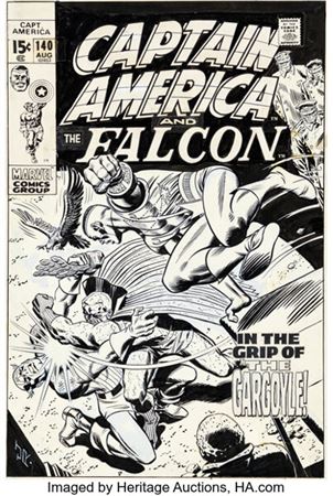 John Romita Sr. Captain America #140 The Gargoyle Cover Original Art (Marvel, 1971)....
