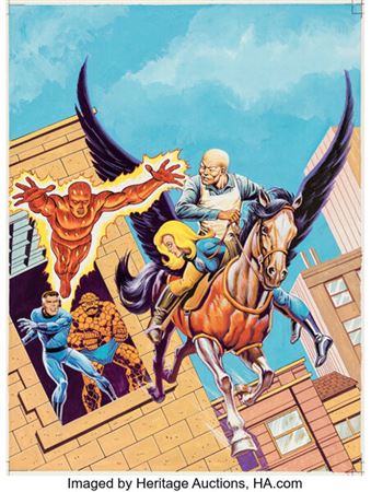 Jean Frisano Une Aventure des Fantastiques: Le Maître des Maléfices #23 Cover Original Art (Lug, 1980).... (Total: 2 Original Art)