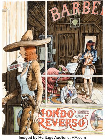 Dominique Bertail Mondo Reverso Cover Original Art (Les Éditions Audie, 2017)....