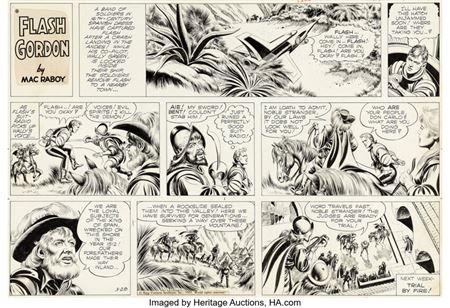 Mac Raboy Flash Gordon Sunday Comic Strip Original Art dated 3-28-65 (King Features Syndicate, 1965)....