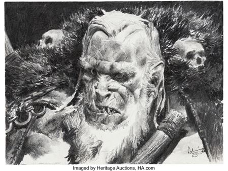 Adrian Smith - Orc from The Lord Of The Rings Illustration Original Art (undated)....