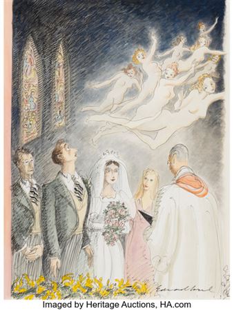 And Forsaking All Others, New Yorker cover by Edward Sorel - Auction record, sale price, and art valuation. Compare with similar artists and explore comparable artworks.