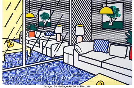 Wallpaper with Blue Floor Interior
