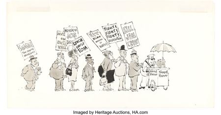 Paul Coker Jr Help! V2#8 (#20)"The Great Washington March" Page 4 Gag Illustration Original Art (Warren, 1964)....
