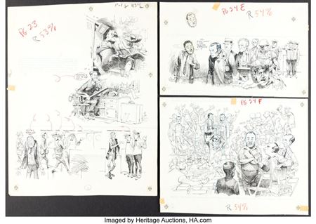 Jack Davis Help! #11 "Jack Davis at a Championship Fight" Illustrations Original Art Group of 6 (Warren, 1961).... (Total: 24 Original Art)