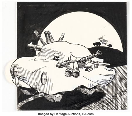 Terry Gilliam Help! #26 "Buster, Have You Ever Stomped a N****?" Illustrations Original Art Group of 6 (Warren, 19... (Total: 6 Original Art)