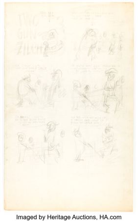 Harvey Kurtzman "Two Gun Zilch" Story Page Original Art (unpublished, 1949)....