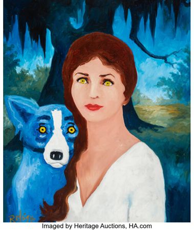 Caught Between Your Memory and Me (Kindred Spirits) by George Rodrigue - Auction record, sale price, and art valuation. Compare with similar artists and explore comparable artworks.