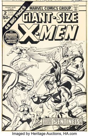 Gil Kane and Klaus Janson Giant-Size X-Men #2 Cover Original Art (Marvel, 1975)
