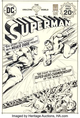 Nick Cardy Superman #276 Cover Original Art (DC, 1974) by Nick (Nicholas Viscardi) Cardy - Auction record, sale price, and art valuation. Compare with similar artists and explore comparable artworks.