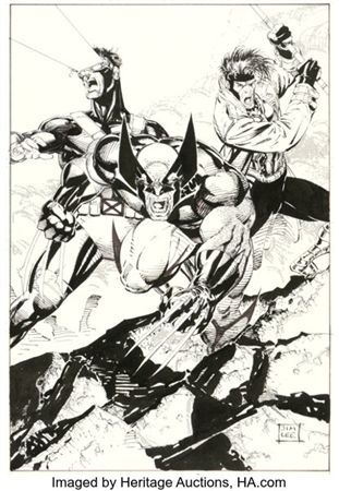 Jim Lee X-Men II Keepsake Collection Portfolio Cover Original Art (Marvel, 1991)