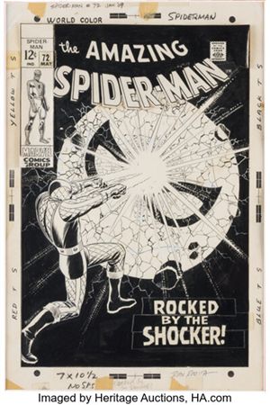 John Romita Sr. The Amazing Spider-Man #72 Shocker Cover Original Art (Marvel, 1969)
