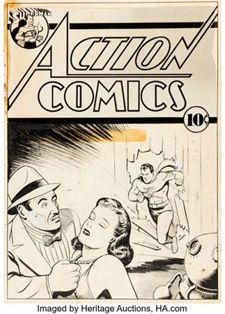 Joe Shuster Action Comics #24 Superman Cover Original Art (DC, 1940) by Joe Shuster - Auction record, sale price, and art valuation. Compare with similar artists and explore comparable artworks.