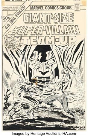 Ron Wilson, Frank Giacoia, and John Romita Sr. Super-Villain Team-Up #1 Cover Original Art (Marvel, 1975)