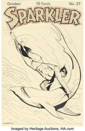Burne Hogarth Sparkler Comics #v5#1 (37) Cover Original Art (United Feature Syndicate, 1944) by Burne Hogarth - Auction record, sale price, and art valuation. Compare with similar artists and explore comparable artworks.