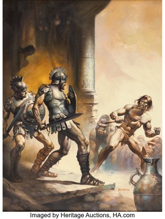 Boris Vallejo Tarzan and the Lost Empire Paperback Cover Painting Original Art (Ballantine Books, 1976) by Boris Vallejo - Auction record, sale price, and art valuation. Compare with similar artists and explore comparable artworks.