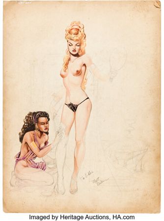 Matt Baker - Nude Woman Illustration Original Art (1946)