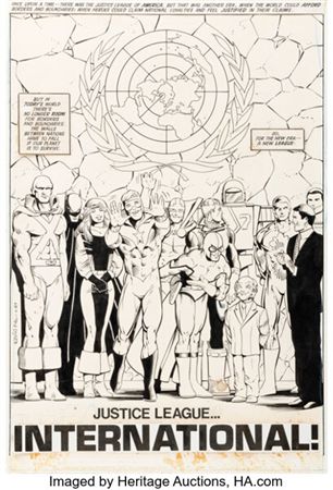 Keith Giffen, Kevin Maguire, and Al Gordon Justice League International #7 Splash Page 38 Original Art (DC, 1987) by Keith Giffen - Auction record, sale price, and art valuation. Compare with similar artists and explore comparable artworks.