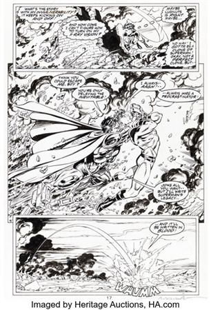 Tom Grummett and Doug Hazlewood Adventures of Superman #503 Superboy vs. Cyborg Superman Story Page 17 Original Art by Tom Grummett - Auction record, sale price, and art valuation. Compare with similar artists and explore comparable artworks.