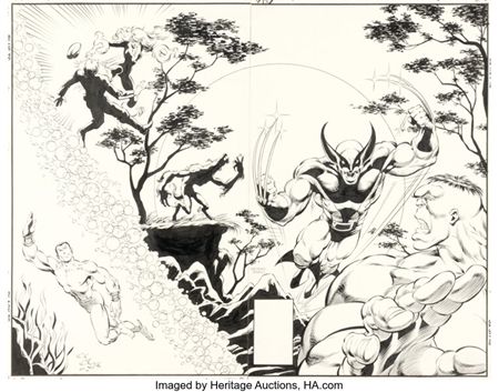Dale Keown and Bob McLeod Marvel Comics Presents #57 Wolverine vs. Hulk Wraparound Cover Original Art (Marvel, 199... (Total: 2 Original Art)