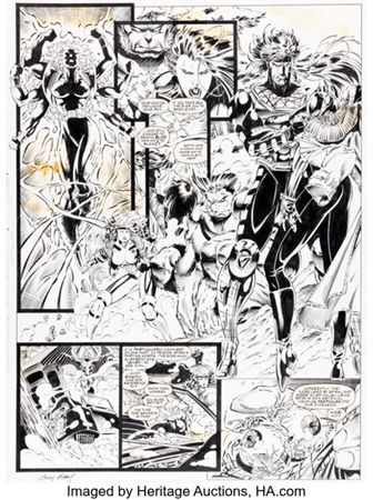 Andy Kubert and Matt Ryan X-Men #32 Double Page Spread 8-9 Original Art (Marvel, 1994)