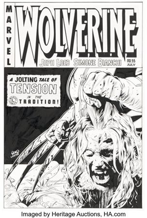 Greg Land and Jay Leisten Wolverine #55 - Crime SuspenStories #22 Variant Cover Homage Original Art