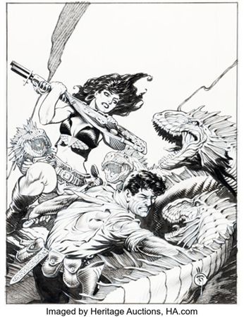 Mark Schultz Xenozoic Collected Edition Cover Original Art (Flesk Publications, 2021) by Mark Schultz - Auction record, sale price, and art valuation. Compare with similar artists and explore comparable artworks.