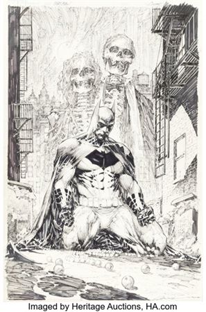 Marc Silvestri Batman Black and White #1 Cover Original Art (DC, 2013)