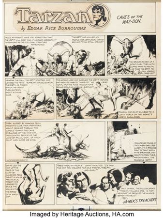 Ruben Moreira Tarzan #810 Sunday Comic Strip Original Art dated 9-15-46 (United Feature Syndicate, 1946) by Ruben Moreira - Auction record, sale price, and art valuation. Compare with similar artists and explore comparable artworks.