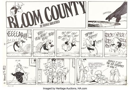 Berke Breathed Bloom County Sunday Comic Strip Original Art dated 9-7-86 (Washington Post Writers Group, 1986) by Berke Breathed - Auction record, sale price, and art valuation. Compare with similar artists and explore comparable artworks.