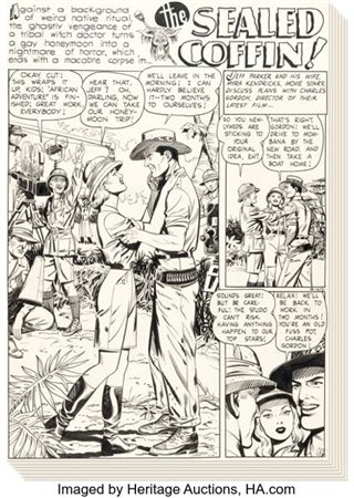 John Celardo The Unseen #11 "The Sealed Coffin" Complete 8-Page Story Original Art (Pines/Standard, 1953).... (Total: 8 Original Art)