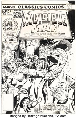 Pablo Marcos and Frank Giacoia (team attributed) Marvel Classics Comics #25 - The Invisible Man Cover Original Art