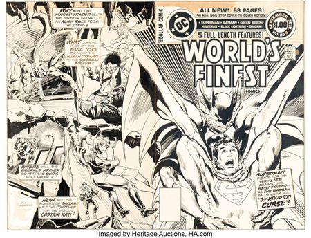 Joe Staton and Dick Giordano World's Finest Comics #258 Wraparound Cover Original Art (DC, 1979)