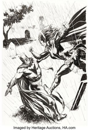 Gary Frank Earth 2 #27 Huntress and Batman Cover Original Art (DC, 2014)