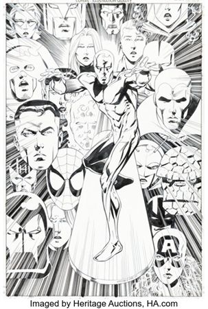 Pat Olliffe and Scott Koblish Last Planet Standing #4 Cover Original Art (Marvel, 2006)