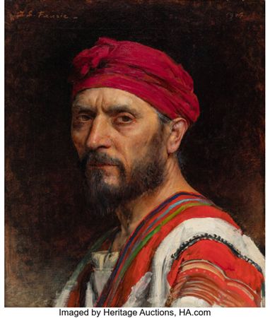 Portrait of a man wearing a turban