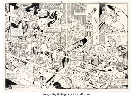 The New Teen Titans #12 Double Splash Pages 9-10 Original Art (DC, 1981) (2)