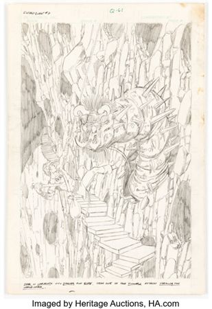 Swordquest #1 Earthworld Unpublished Cover Original Art (DC, 1982)....